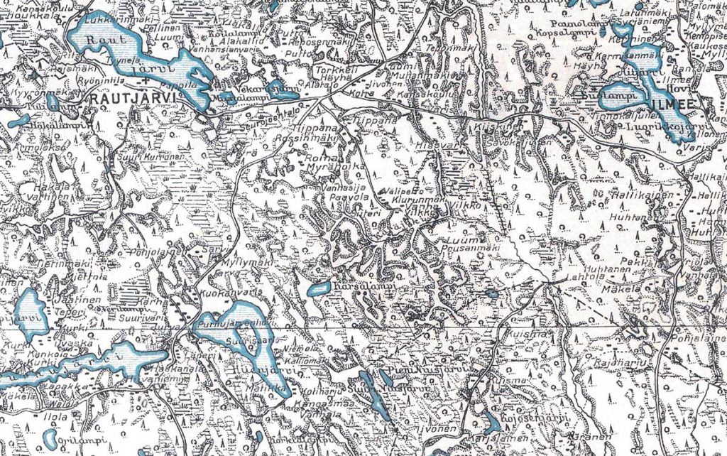 Itä-Suomen puolisotilaallinen kartta, Rautjärvi 1925.